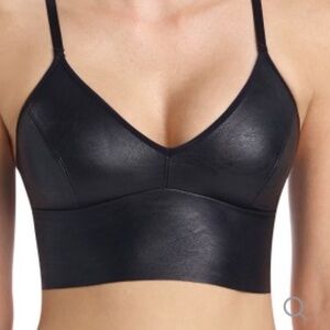 Commando Black Leather Crop Top